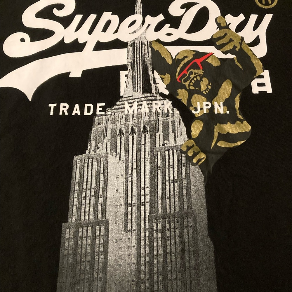 Superdry Black Tee with Graphic Design